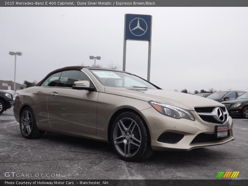 Dune Silver Metallic / Espresso Brown/Black 2015 Mercedes-Benz E 400 Cabriolet