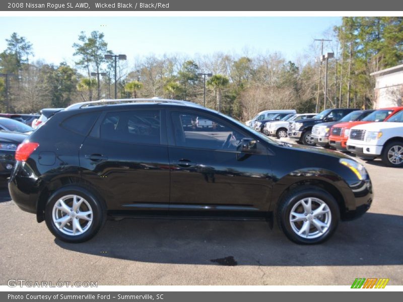 Wicked Black / Black/Red 2008 Nissan Rogue SL AWD