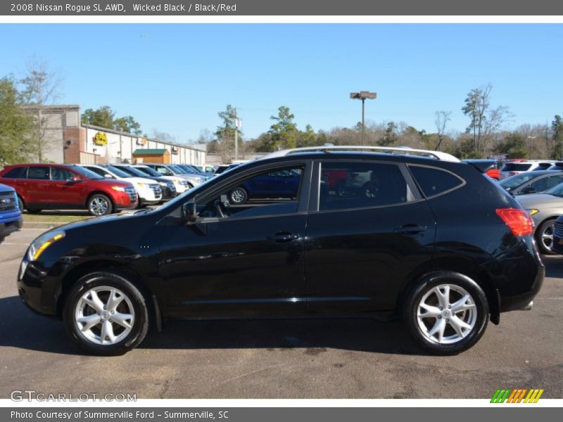 Wicked Black / Black/Red 2008 Nissan Rogue SL AWD