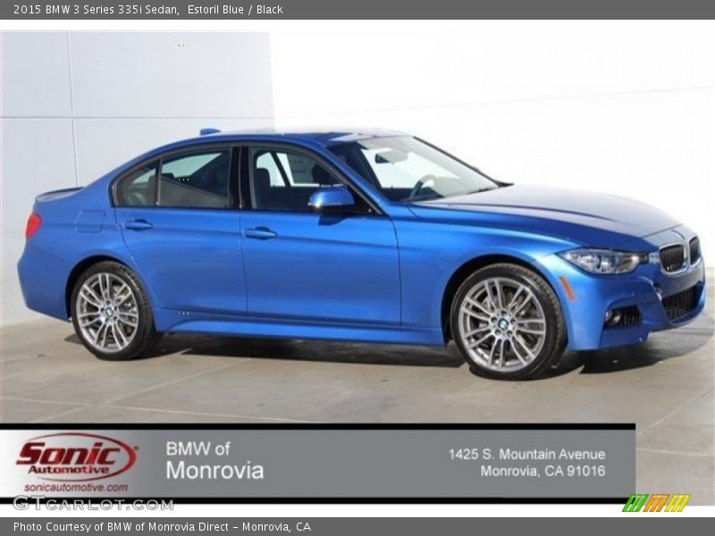 Estoril Blue / Black 2015 BMW 3 Series 335i Sedan