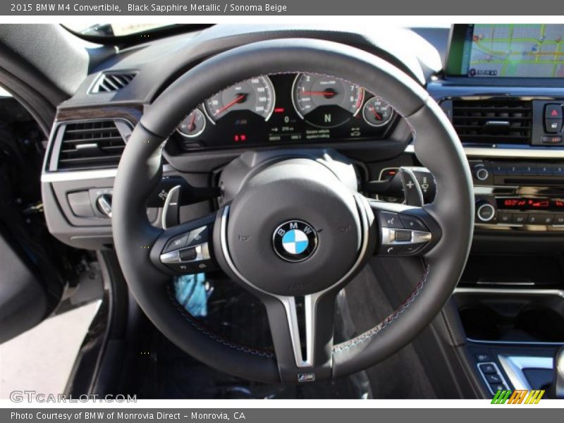 Black Sapphire Metallic / Sonoma Beige 2015 BMW M4 Convertible