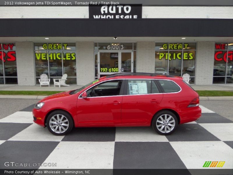 Tornado Red / Titan Black 2012 Volkswagen Jetta TDI SportWagen