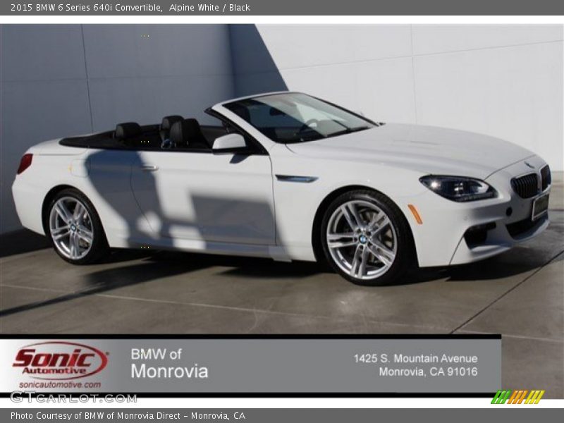 Alpine White / Black 2015 BMW 6 Series 640i Convertible