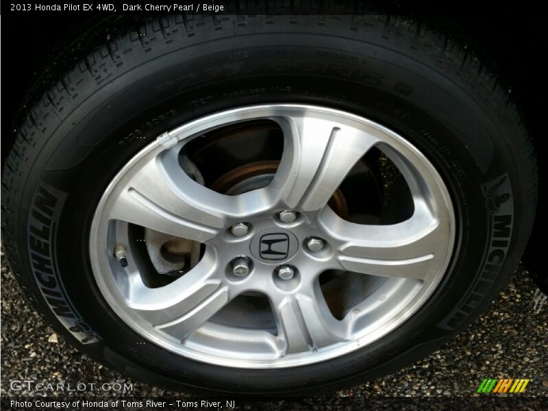 Dark Cherry Pearl / Beige 2013 Honda Pilot EX 4WD