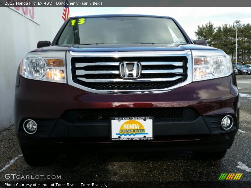 Dark Cherry Pearl / Beige 2013 Honda Pilot EX 4WD