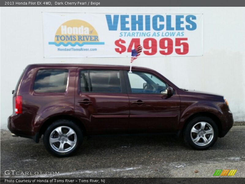 Dark Cherry Pearl / Beige 2013 Honda Pilot EX 4WD