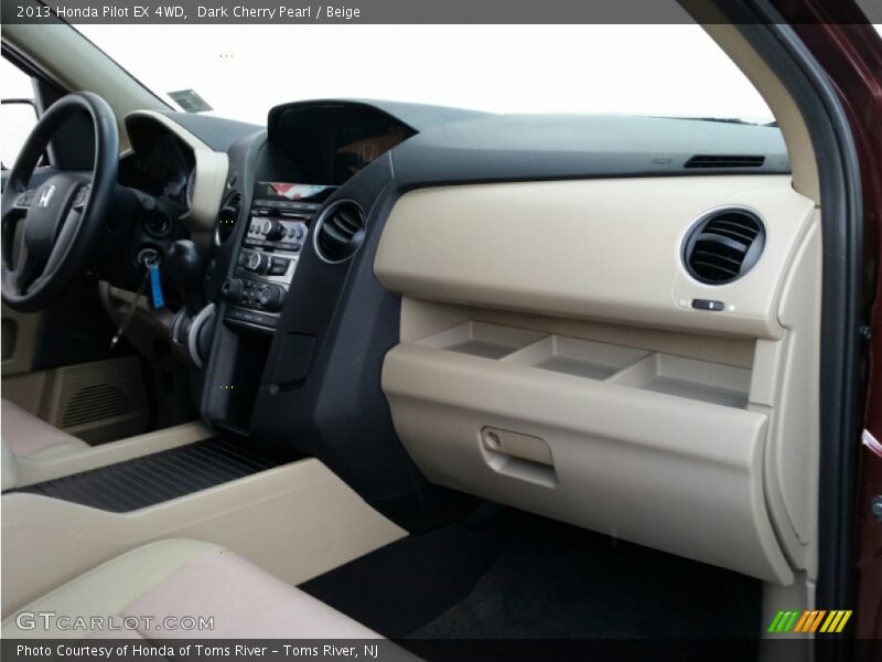 Dark Cherry Pearl / Beige 2013 Honda Pilot EX 4WD