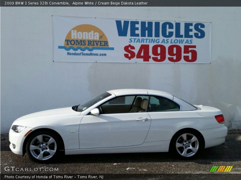 Alpine White / Cream Beige Dakota Leather 2009 BMW 3 Series 328i Convertible