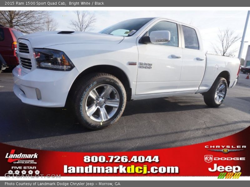 Bright White / Black 2015 Ram 1500 Sport Quad Cab