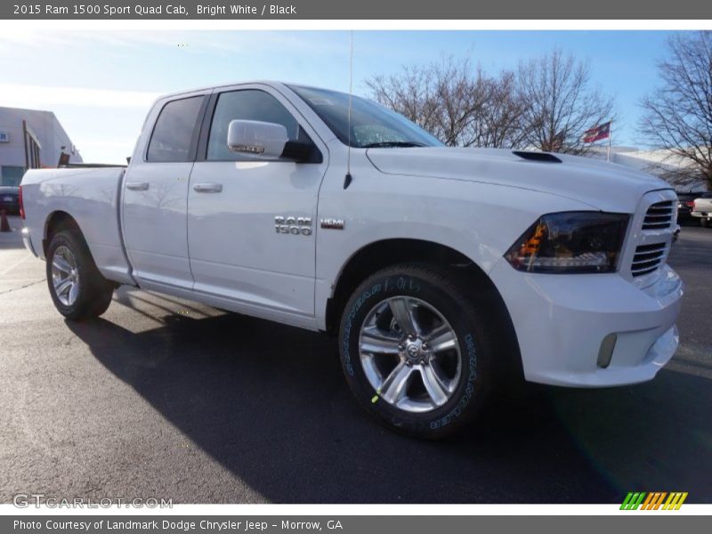 Bright White / Black 2015 Ram 1500 Sport Quad Cab