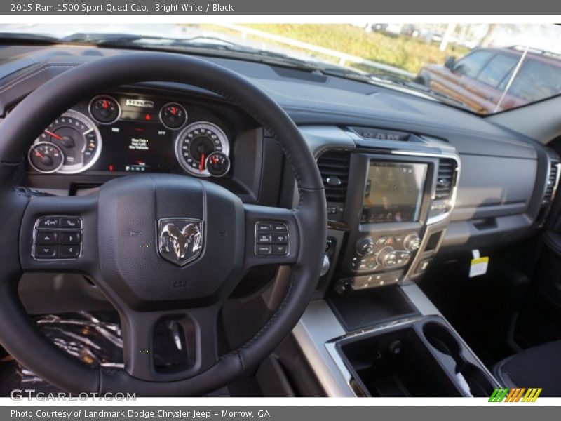 Bright White / Black 2015 Ram 1500 Sport Quad Cab