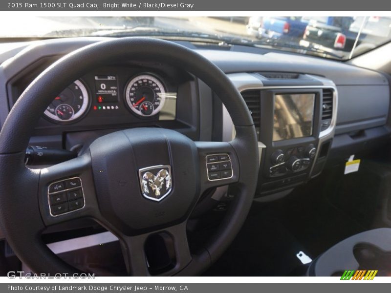 Bright White / Black/Diesel Gray 2015 Ram 1500 SLT Quad Cab