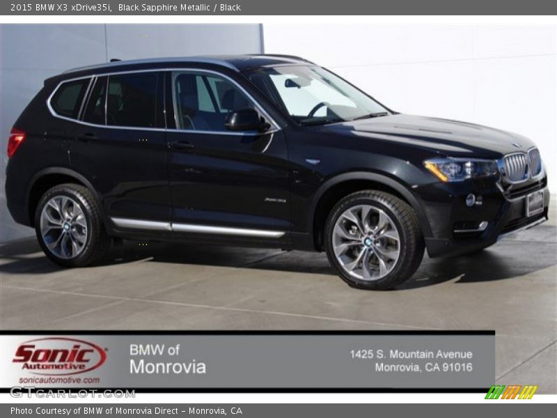 Black Sapphire Metallic / Black 2015 BMW X3 xDrive35i