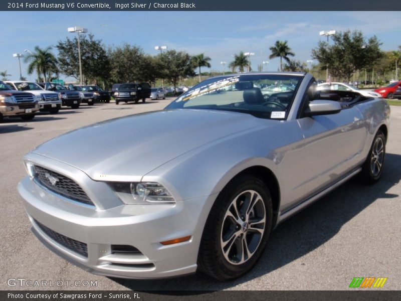 Ingot Silver / Charcoal Black 2014 Ford Mustang V6 Convertible