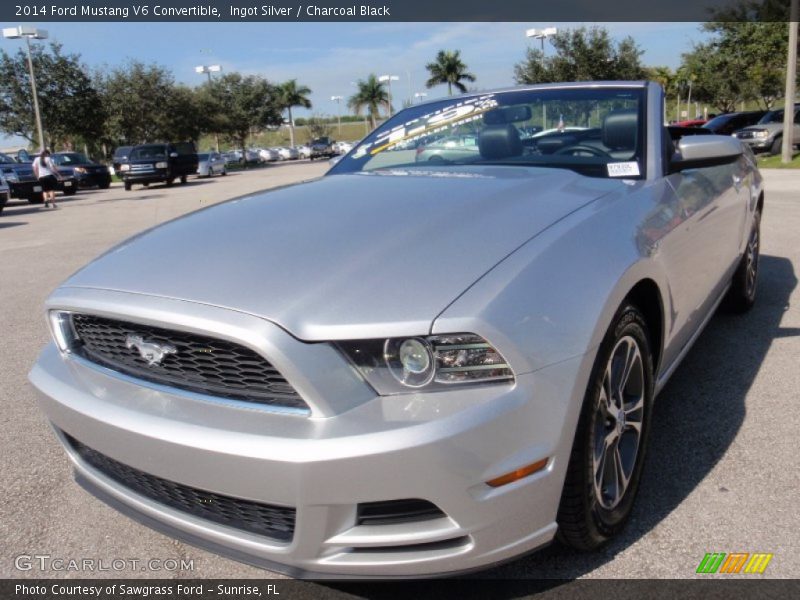 Ingot Silver / Charcoal Black 2014 Ford Mustang V6 Convertible
