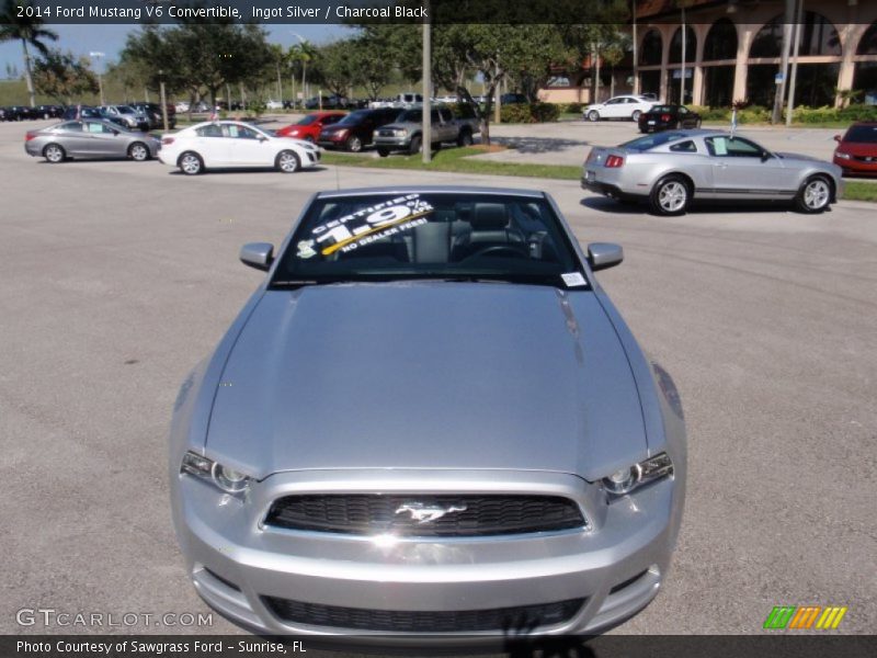Ingot Silver / Charcoal Black 2014 Ford Mustang V6 Convertible