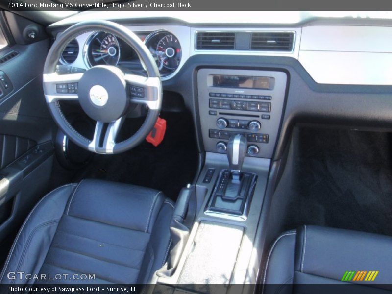 Ingot Silver / Charcoal Black 2014 Ford Mustang V6 Convertible