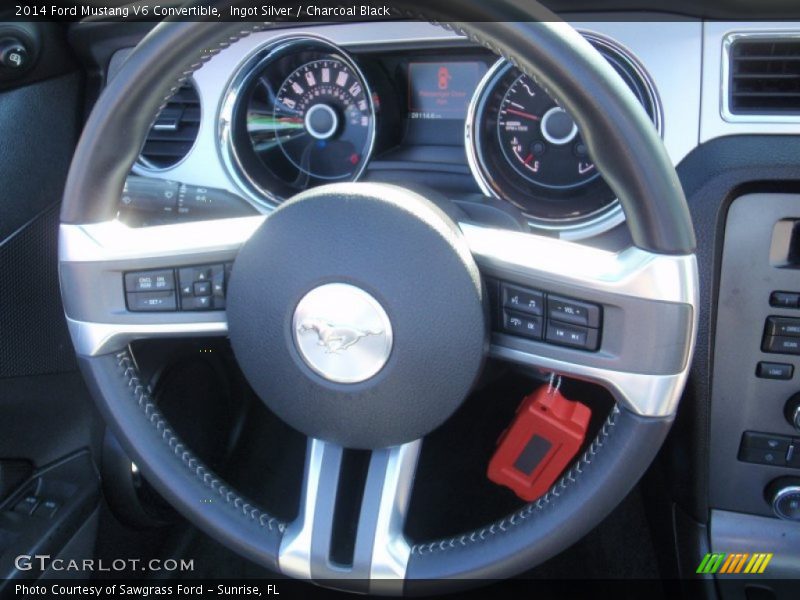 Ingot Silver / Charcoal Black 2014 Ford Mustang V6 Convertible