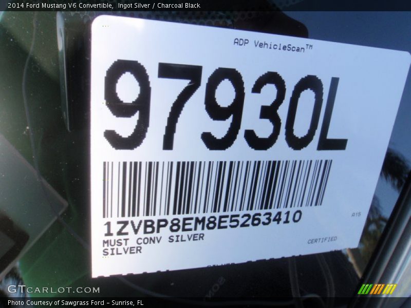 Ingot Silver / Charcoal Black 2014 Ford Mustang V6 Convertible