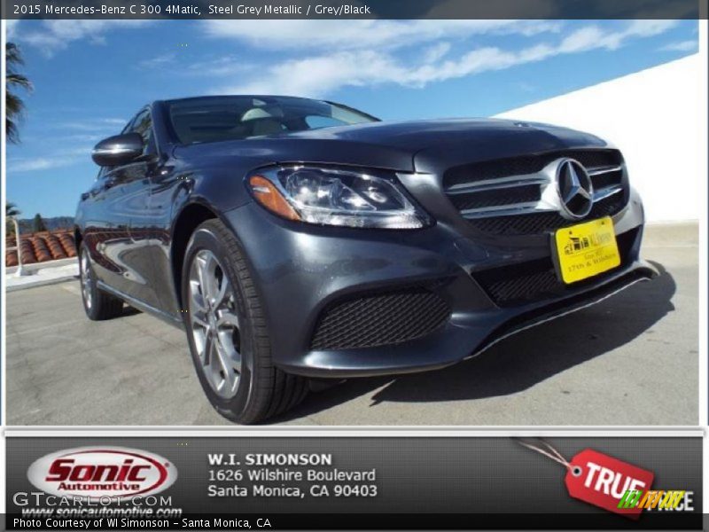 Steel Grey Metallic / Grey/Black 2015 Mercedes-Benz C 300 4Matic