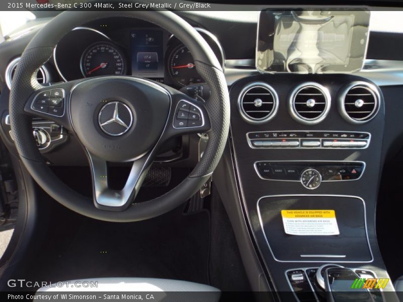 Steel Grey Metallic / Grey/Black 2015 Mercedes-Benz C 300 4Matic