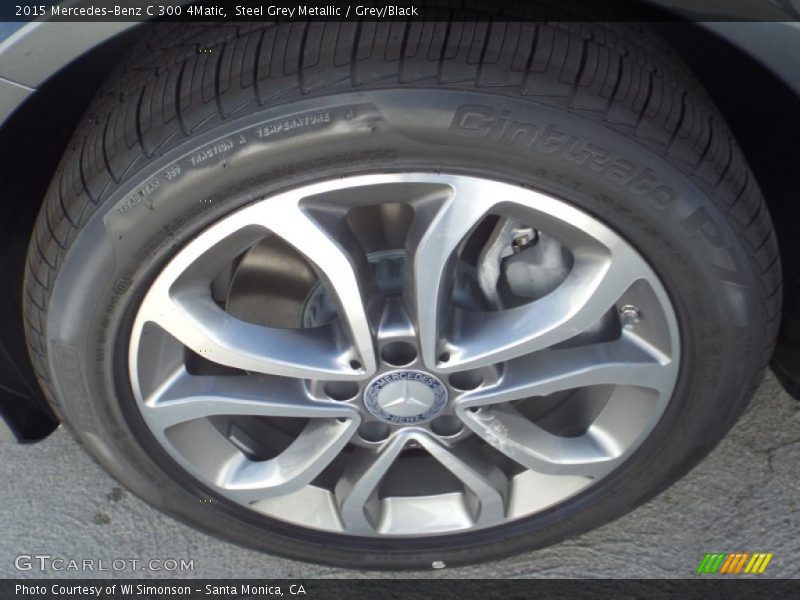 Steel Grey Metallic / Grey/Black 2015 Mercedes-Benz C 300 4Matic