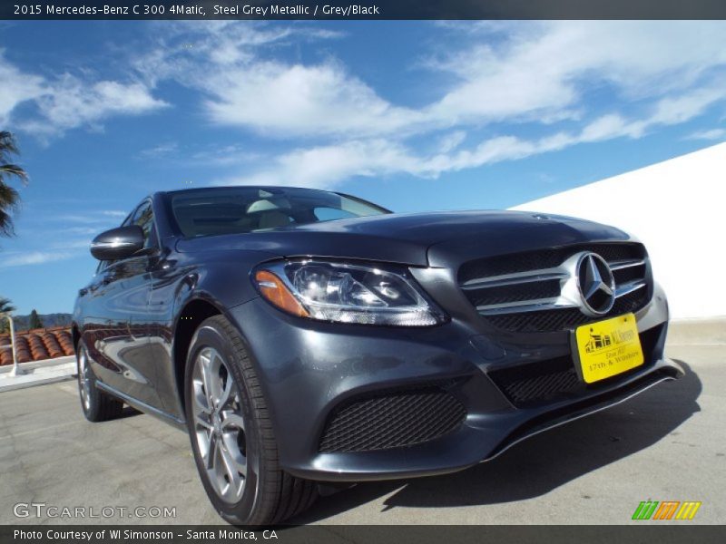 Steel Grey Metallic / Grey/Black 2015 Mercedes-Benz C 300 4Matic