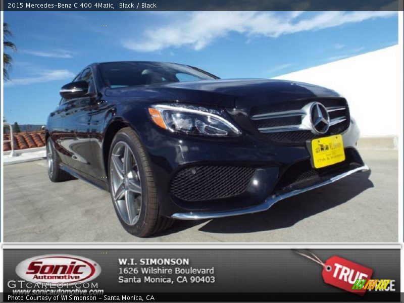 Black / Black 2015 Mercedes-Benz C 400 4Matic