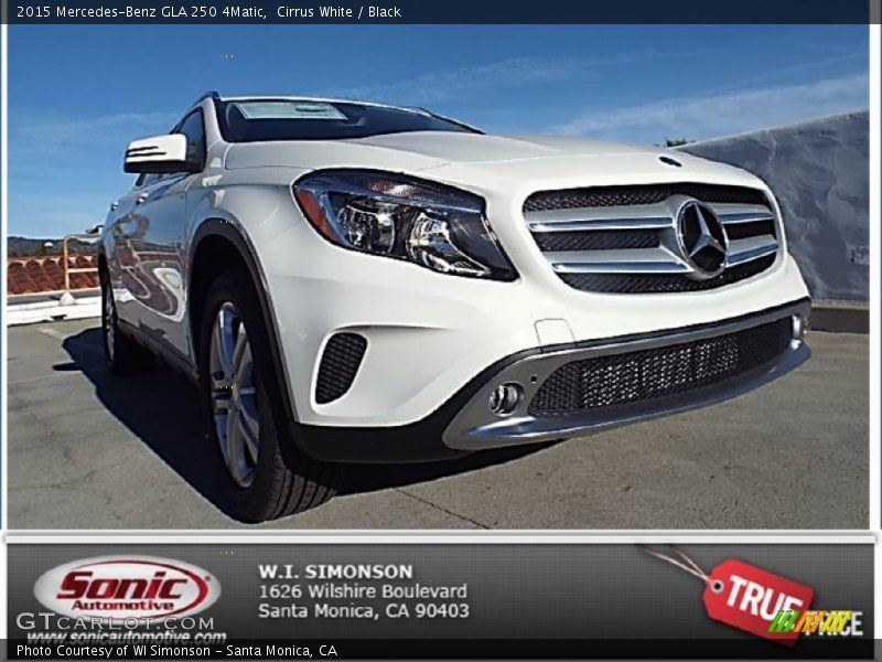 Cirrus White / Black 2015 Mercedes-Benz GLA 250 4Matic