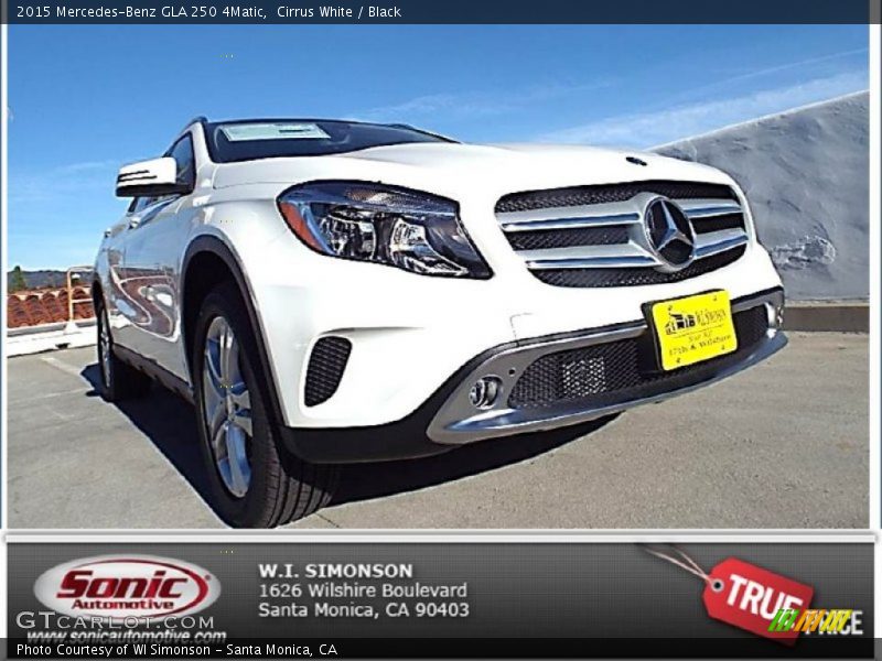 Cirrus White / Black 2015 Mercedes-Benz GLA 250 4Matic