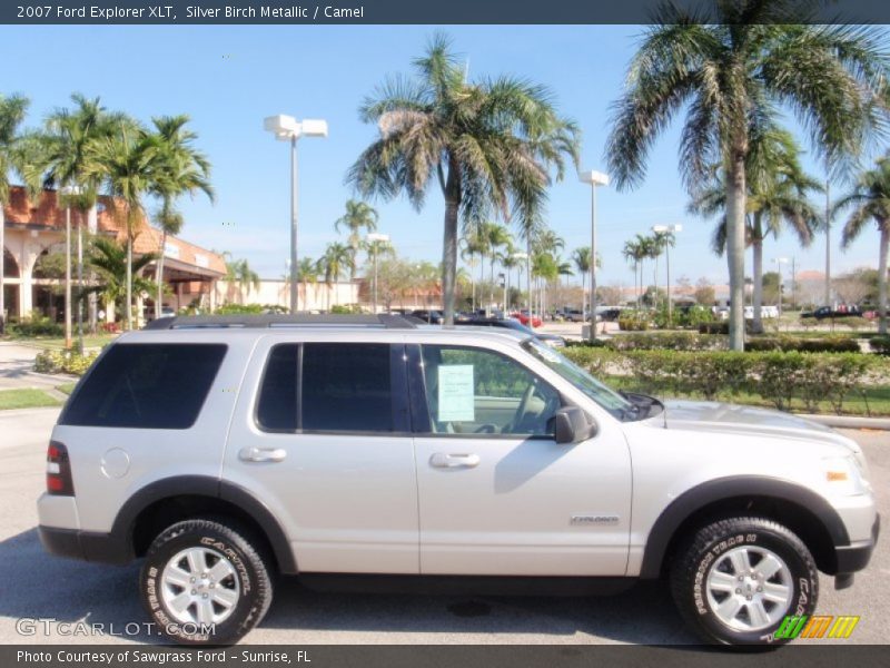Silver Birch Metallic / Camel 2007 Ford Explorer XLT