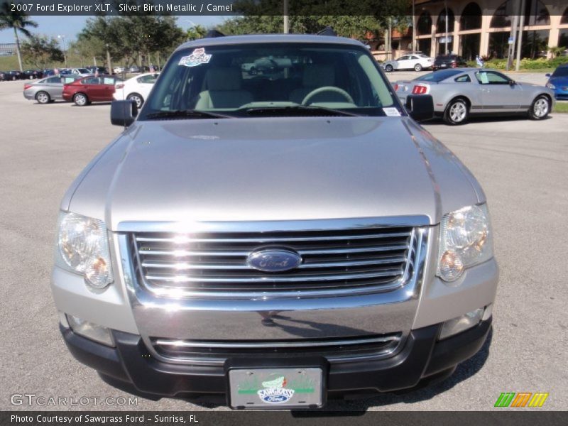 Silver Birch Metallic / Camel 2007 Ford Explorer XLT