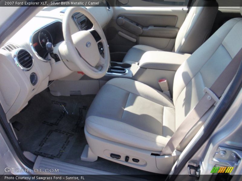 Silver Birch Metallic / Camel 2007 Ford Explorer XLT