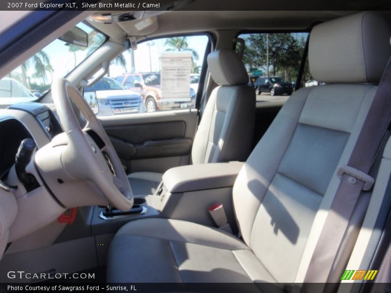 Silver Birch Metallic / Camel 2007 Ford Explorer XLT
