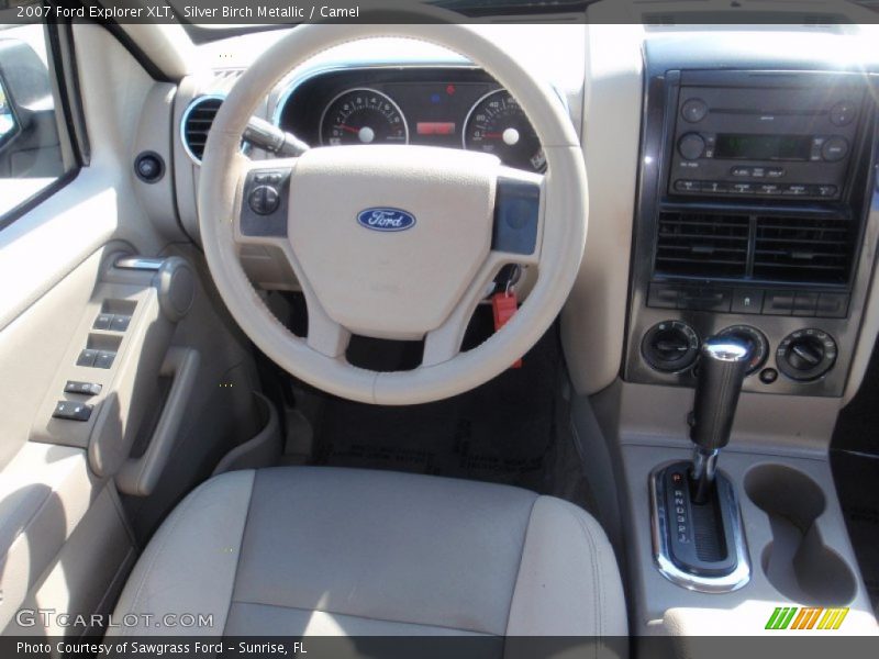 Silver Birch Metallic / Camel 2007 Ford Explorer XLT
