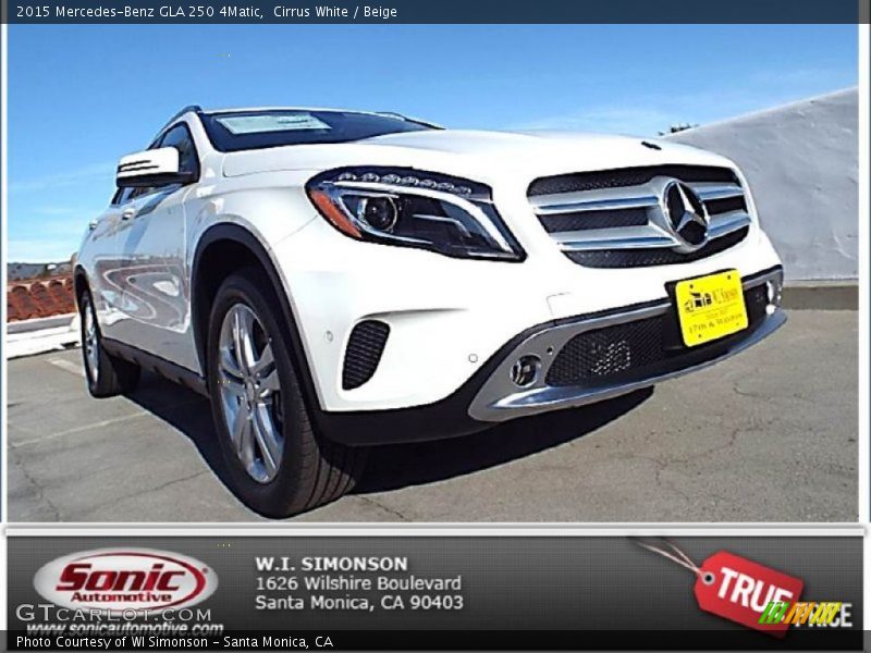 Cirrus White / Beige 2015 Mercedes-Benz GLA 250 4Matic
