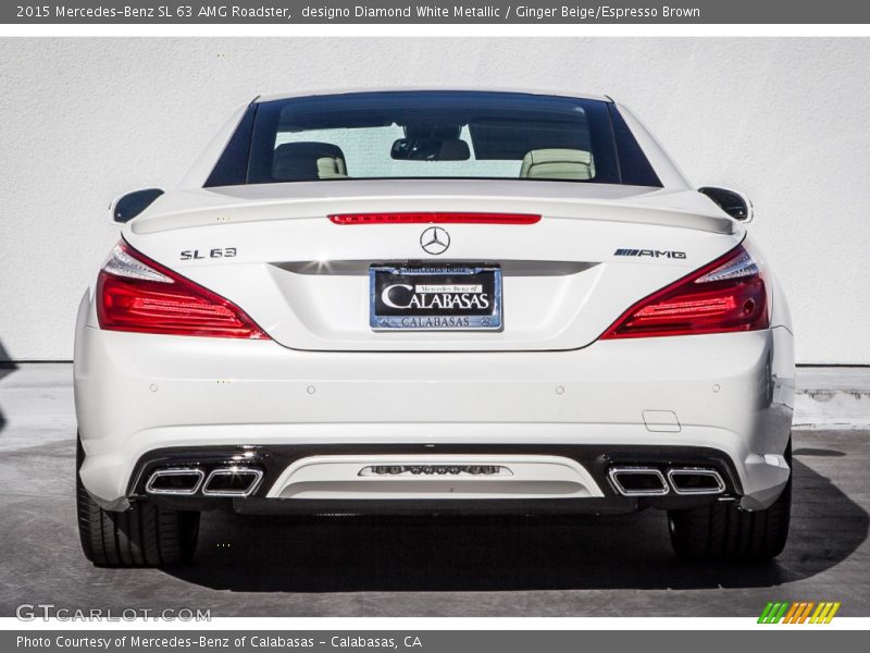 designo Diamond White Metallic / Ginger Beige/Espresso Brown 2015 Mercedes-Benz SL 63 AMG Roadster