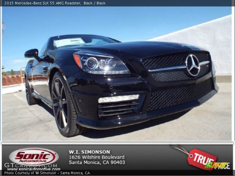 Black / Black 2015 Mercedes-Benz SLK 55 AMG Roadster