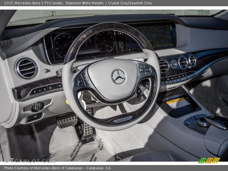 Diamond White Metallic / Crystal Grey/Seashell Grey 2015 Mercedes-Benz S 550 Sedan