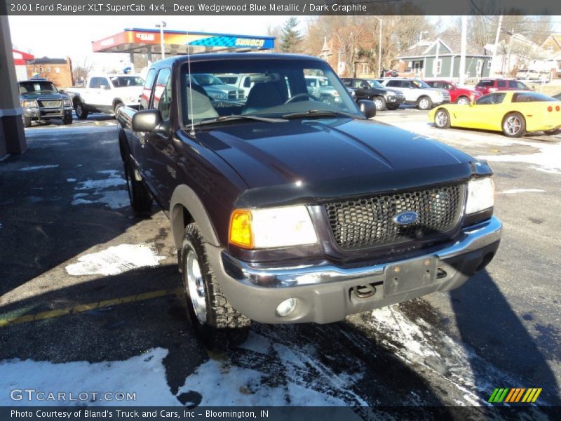 Deep Wedgewood Blue Metallic / Dark Graphite 2001 Ford Ranger XLT SuperCab 4x4