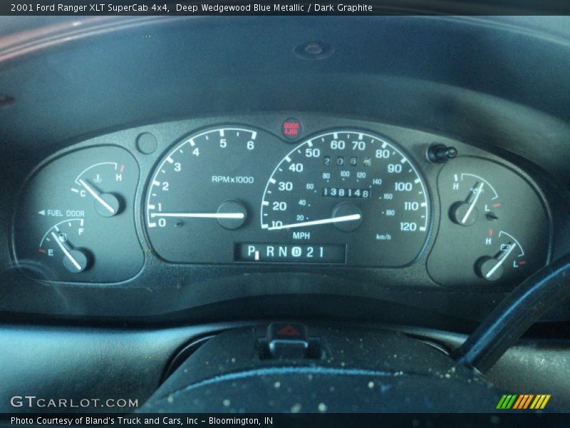 Deep Wedgewood Blue Metallic / Dark Graphite 2001 Ford Ranger XLT SuperCab 4x4