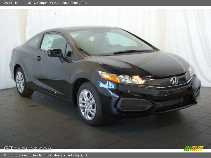 Crystal Black Pearl / Black 2015 Honda Civic LX Coupe