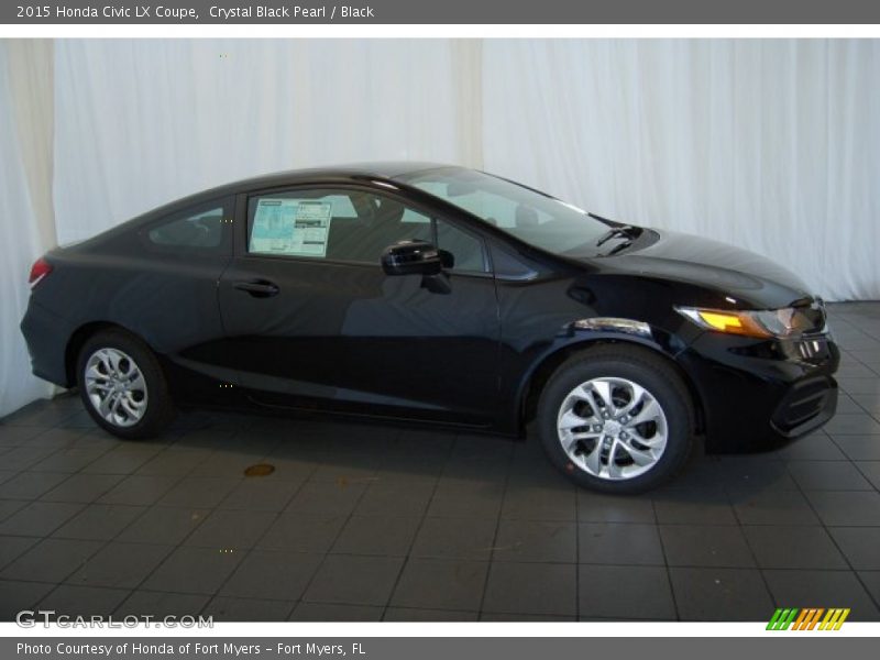 Crystal Black Pearl / Black 2015 Honda Civic LX Coupe