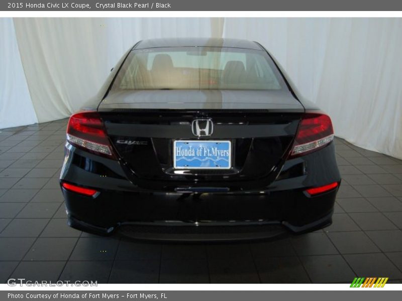 Crystal Black Pearl / Black 2015 Honda Civic LX Coupe