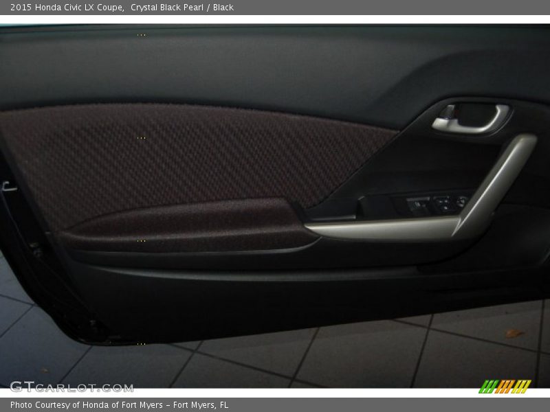 Crystal Black Pearl / Black 2015 Honda Civic LX Coupe