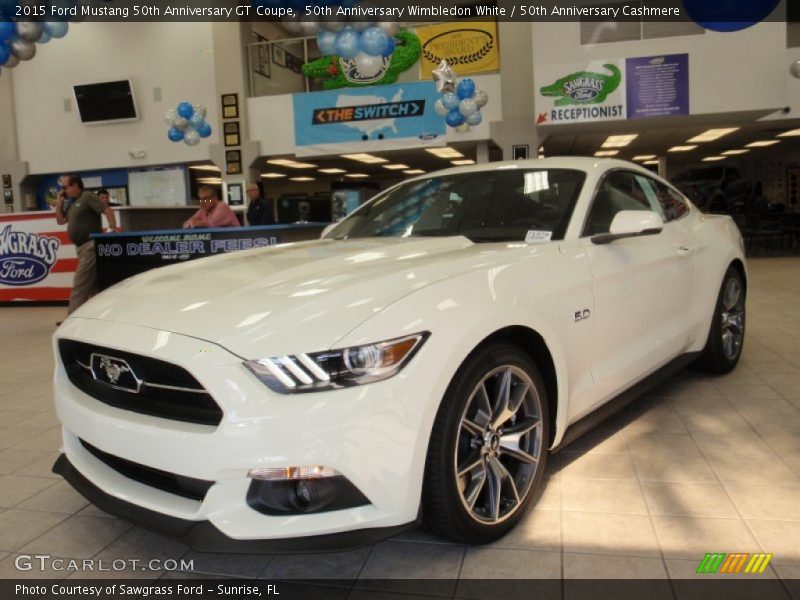 50th Anniversary Wimbledon White / 50th Anniversary Cashmere 2015 Ford Mustang 50th Anniversary GT Coupe