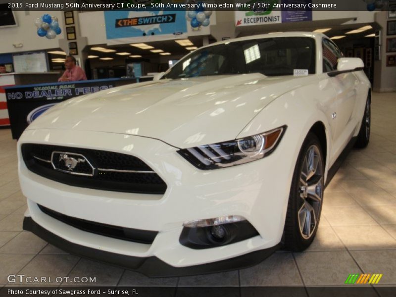 50th Anniversary Wimbledon White / 50th Anniversary Cashmere 2015 Ford Mustang 50th Anniversary GT Coupe