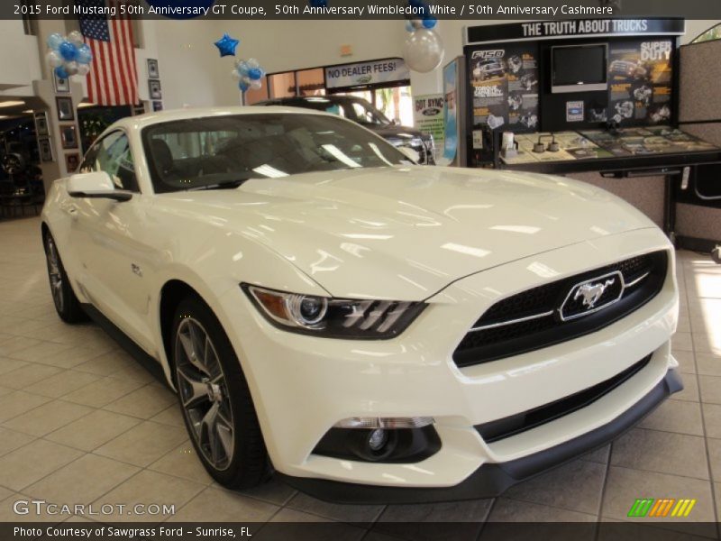 50th Anniversary Wimbledon White / 50th Anniversary Cashmere 2015 Ford Mustang 50th Anniversary GT Coupe