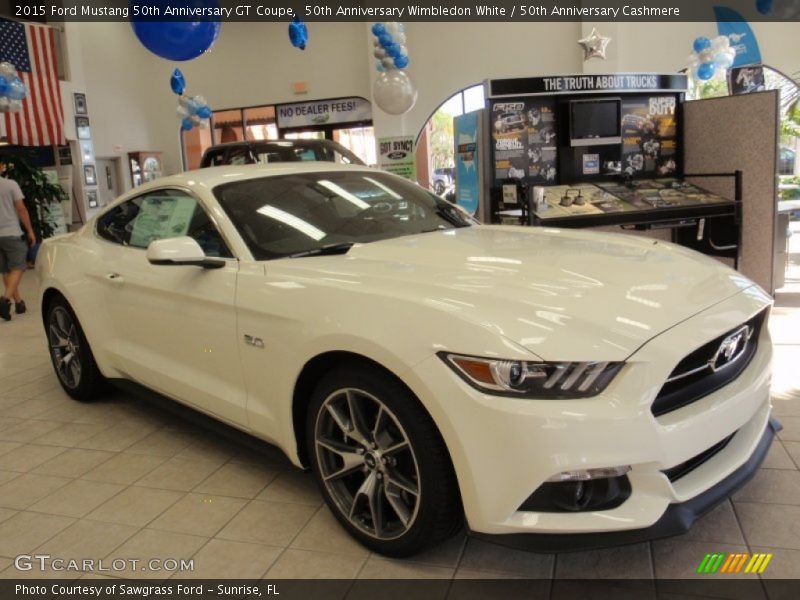 50th Anniversary Wimbledon White / 50th Anniversary Cashmere 2015 Ford Mustang 50th Anniversary GT Coupe