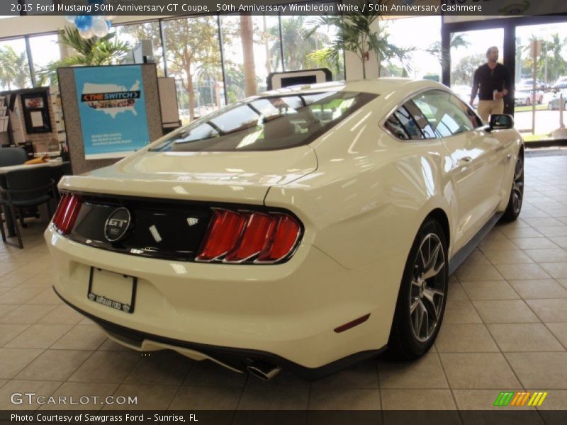 50th Anniversary Wimbledon White / 50th Anniversary Cashmere 2015 Ford Mustang 50th Anniversary GT Coupe